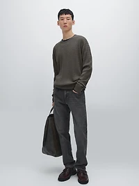 Pull tressé en coton mélangé