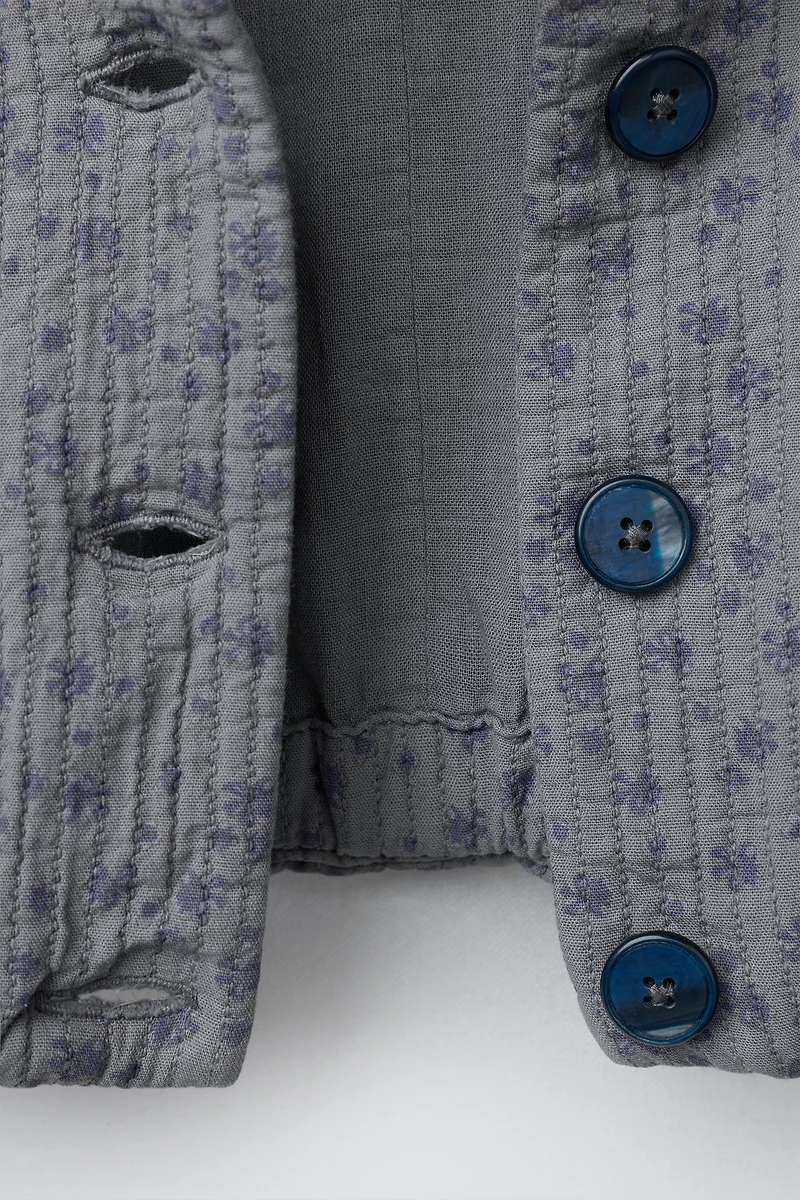 TEXTURED FLORAL OVERSHIRT
