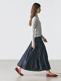 Midi skirt with pintucks
