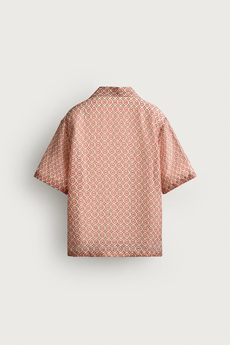 GEOMETRIC PRINT FLOWY SHIRT