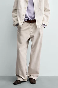 VINTAGE WASH EFFECT STRAIGHT FIT CHINO PANTS