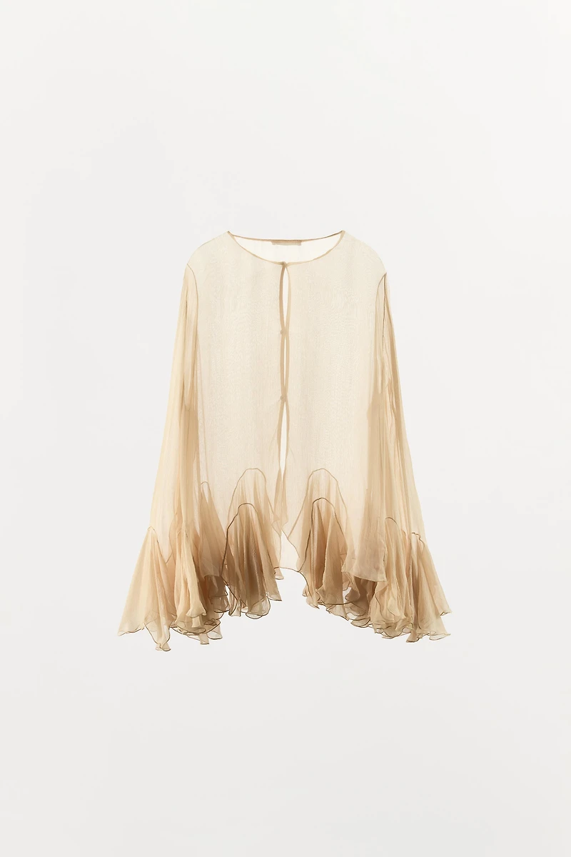 RUFFLED GEORGETTE SHIRT