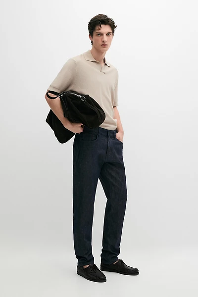Lightweight tapered fit jeans
