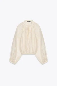 BLOUSE FLUIDE À MANCHES BOUFFANTES
