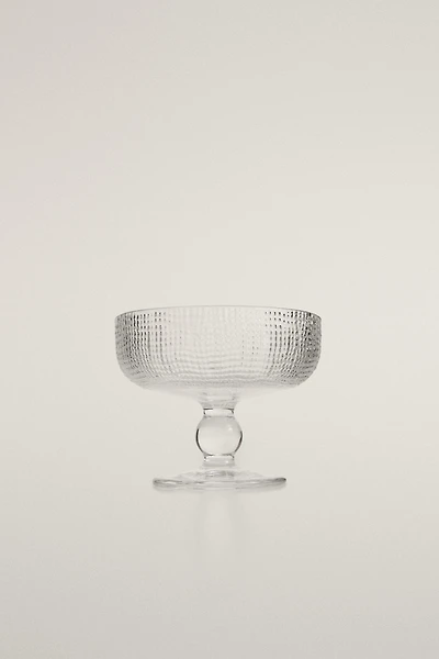 RAISED DESIGN GLASS ICE-CREAM CUP