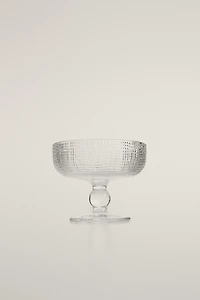 RAISED DESIGN GLASS ICE-CREAM CUP