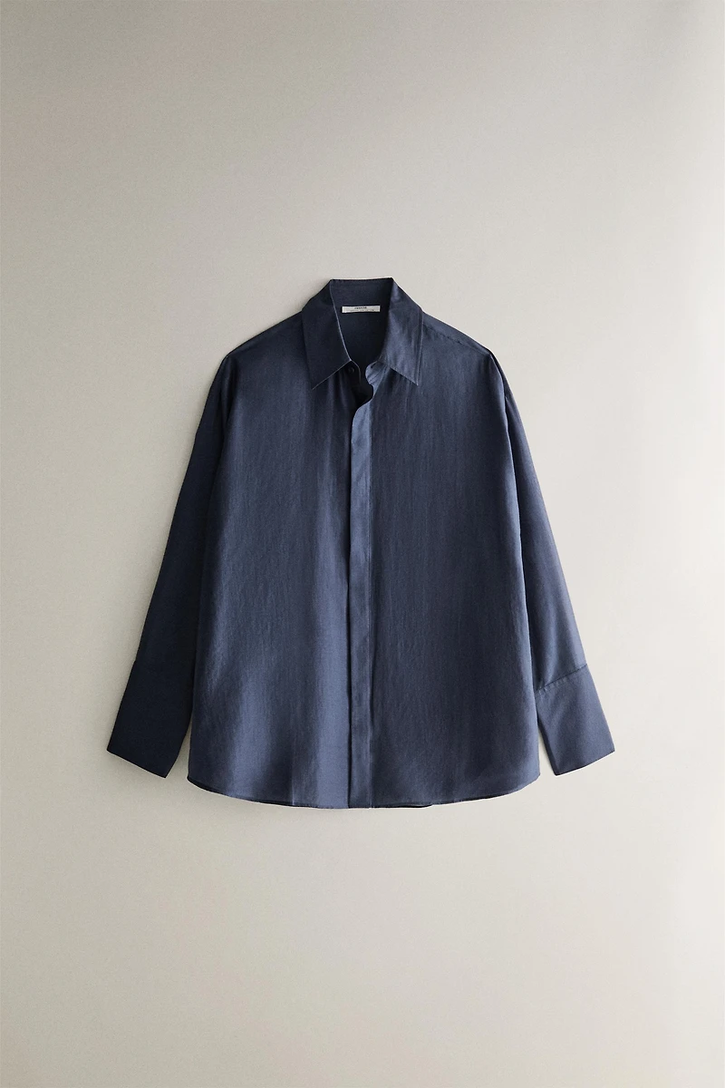 CHEMISE OVERSIZE SEMI-TRANSPARENTE