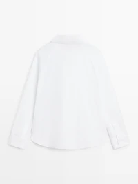 Cotton poplin shirt with dart detail