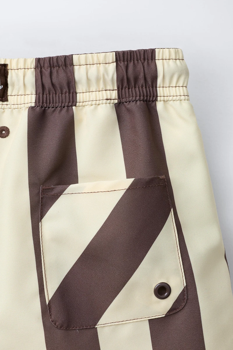 6-14 YEARS/ STRIPED SWIM SHORTS
