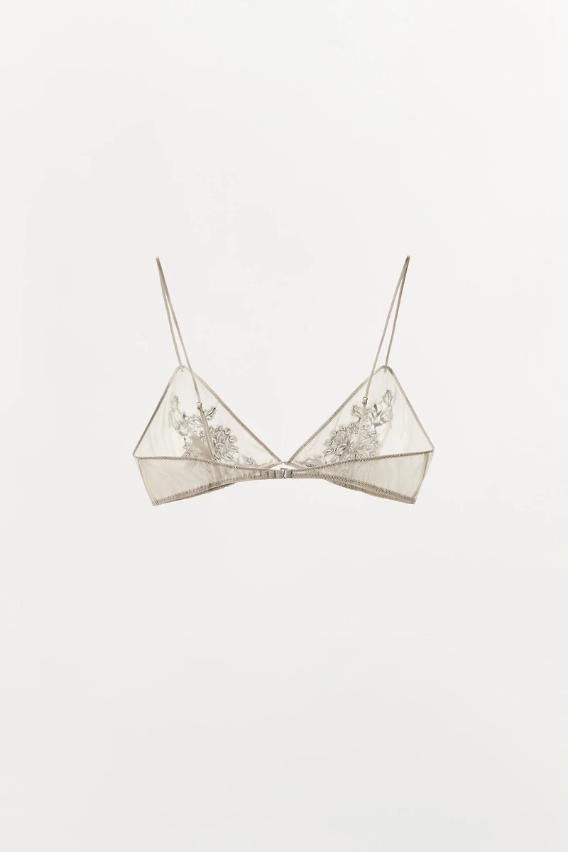 SOUTIEN-GORGE TRIANGLE 100% SOIE DENTELLE