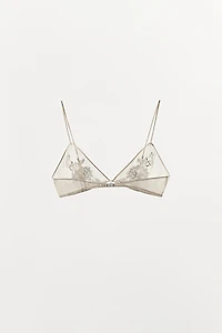 SOUTIEN-GORGE TRIANGLE 100% SOIE DENTELLE