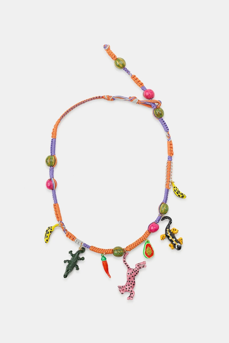 COLLIER LACET CHARMS CROCODILE