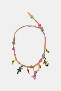 COLLIER LACET CHARMS CROCODILE