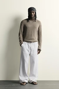 PANTALON COUPE DÉCONTRACTÉE JACQUARD DÉLAVÉ