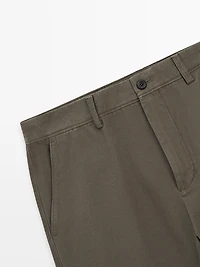 Tapered fit cotton pants