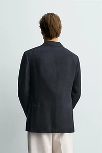 100% LINEN STRIPED BLAZER