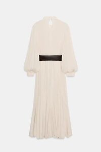 ROBE MIDI DENTELLE CEINTURE