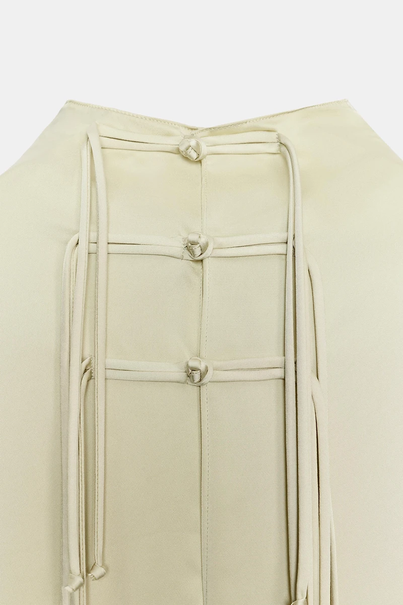 SATIN EFFECT FIREMAN CLASP DRESS ZW COLLECTION