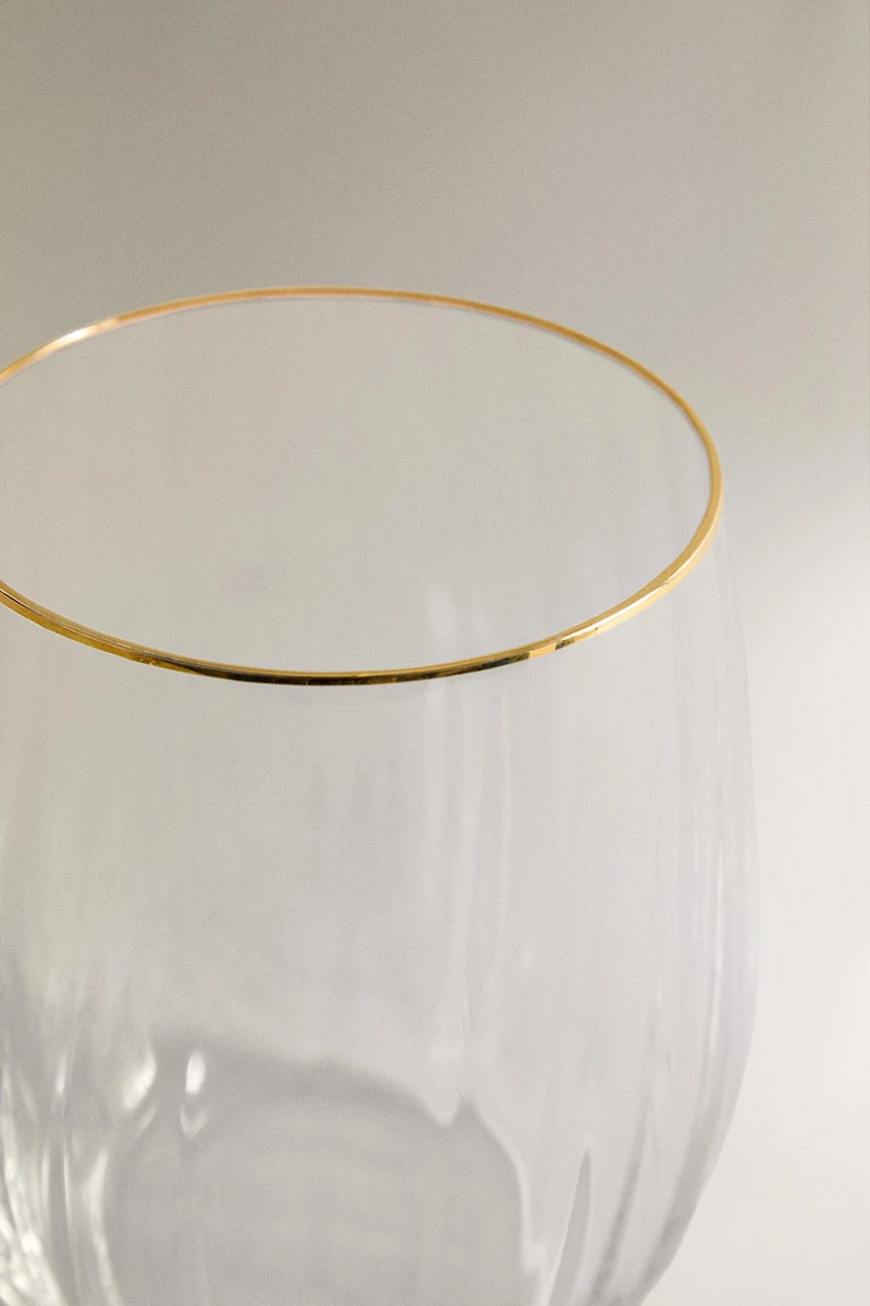 GLASS TUMBLER WITH LINES FOR CHRISTMAS