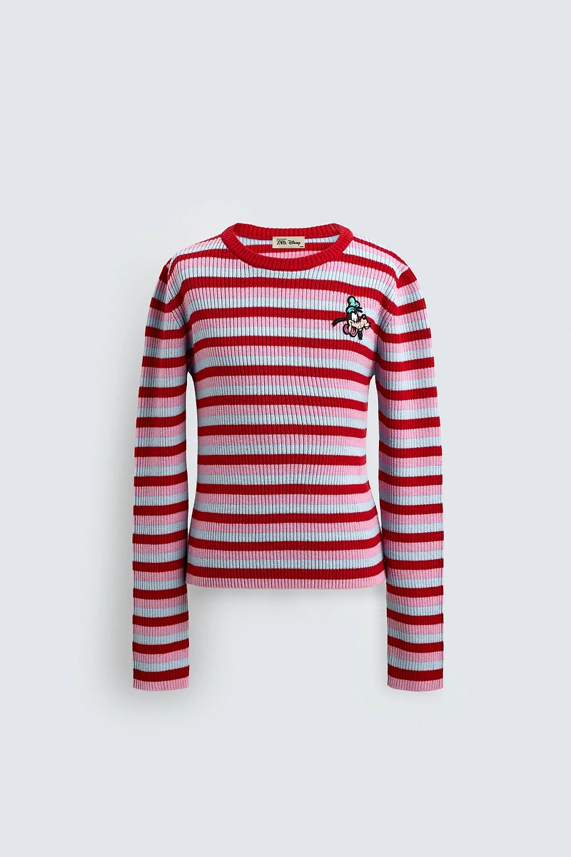 GOOFY PATCH STRIPED SWEATER HARRY LAMBERT FOR ZARA X DISNEY