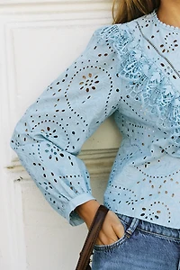 PERFORATED EMBROIDERY SHIRT