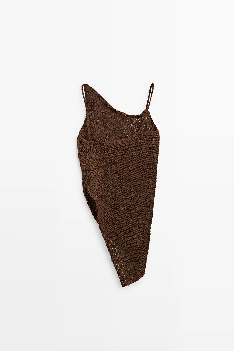 Open-knit asymmetric top - STUDIO