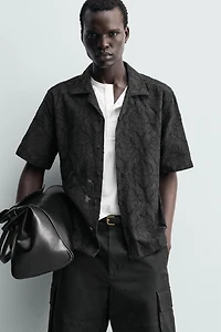 TEXTURED JACQUARD RELAXED FIT SHIRT