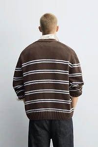 CARDIGAN JACQUARD RAYURES