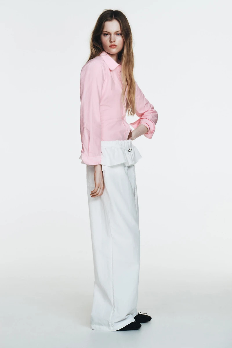 PANTALON EN NYLON À TAILLE SUPERPOSÉE