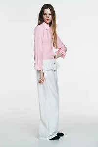 PANTALON EN NYLON À TAILLE SUPERPOSÉE