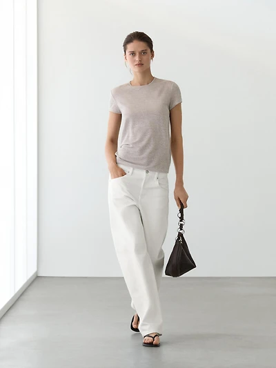 Short sleeve T-shirt with shimmery detail