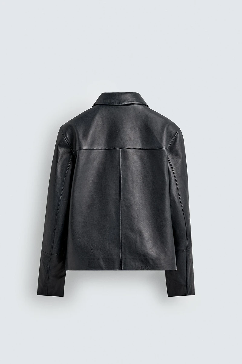 BOXY FIT LEATHER JACKET