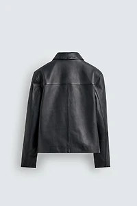 BOXY FIT LEATHER JACKET