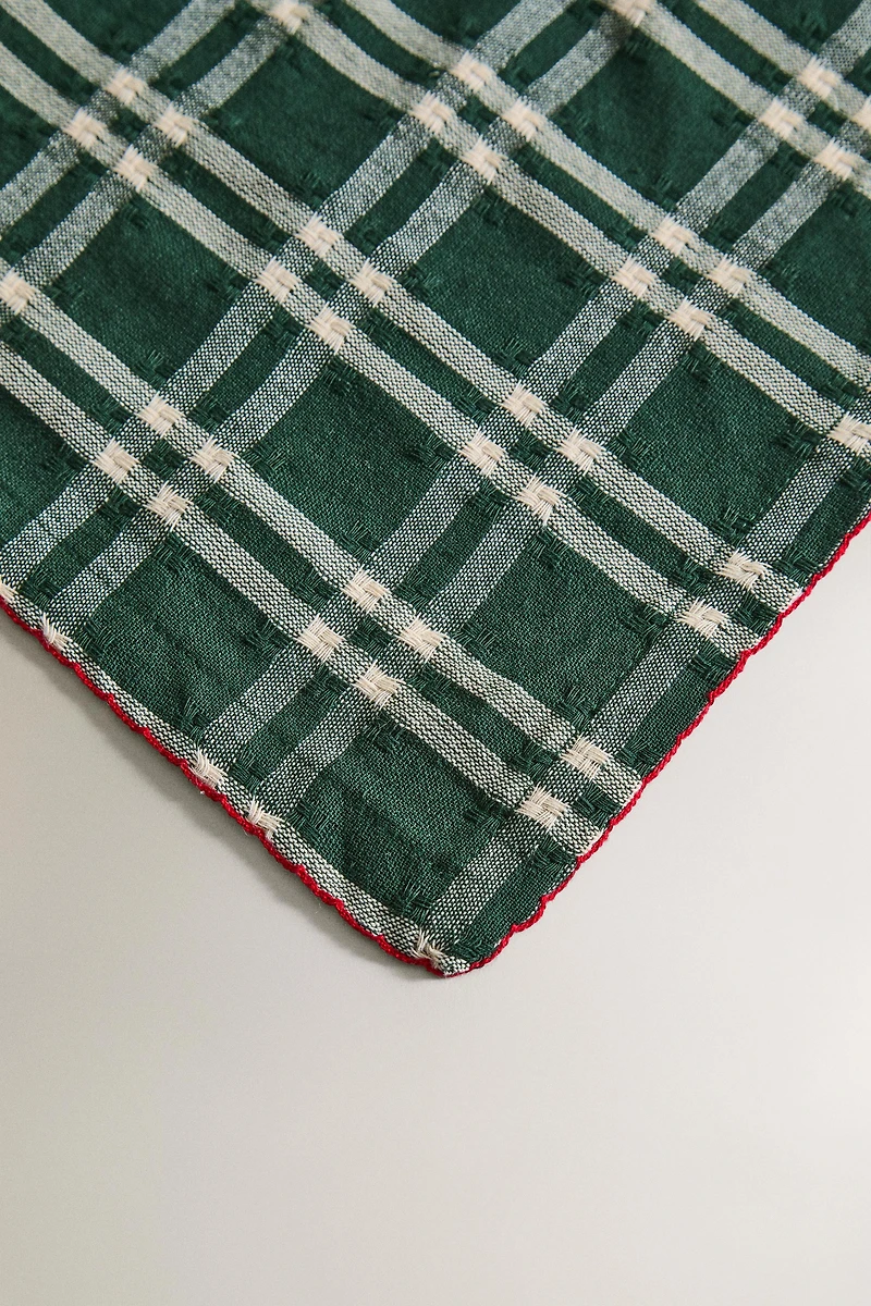 DYED COTTON CHRISTMAS TABLECLOTH