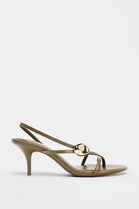 STRAPPY HEELED SANDALS WITH METAL DETAIL