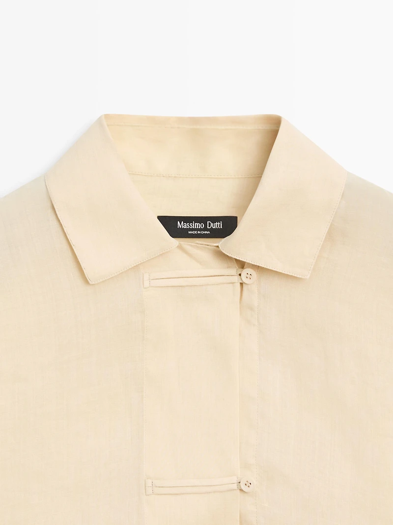 Flowing total look 100% ramie shirt