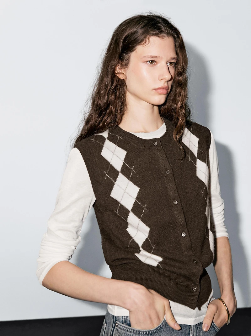 Cardigan losangé