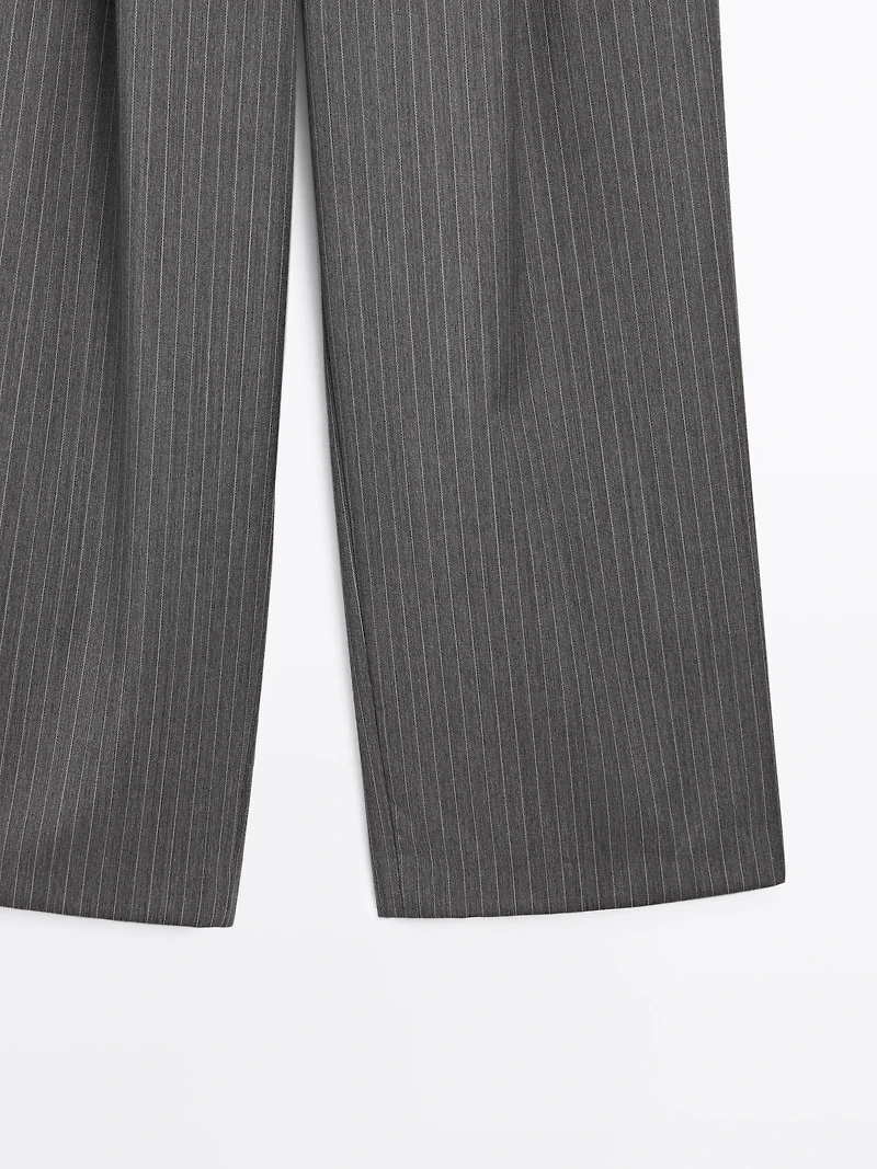 Pantalon à rayures tennis 100 % laine