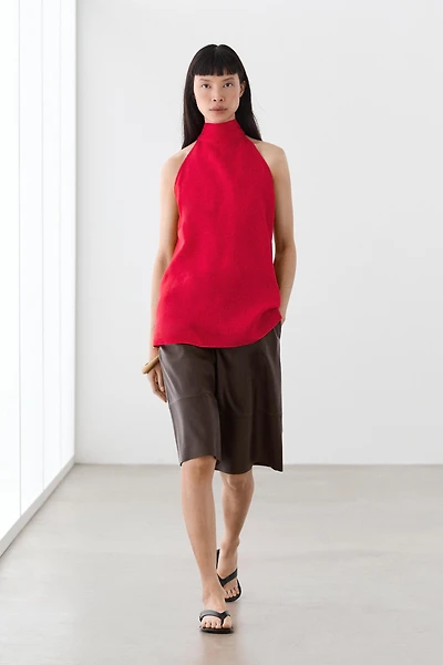 100% linen flowing halter top