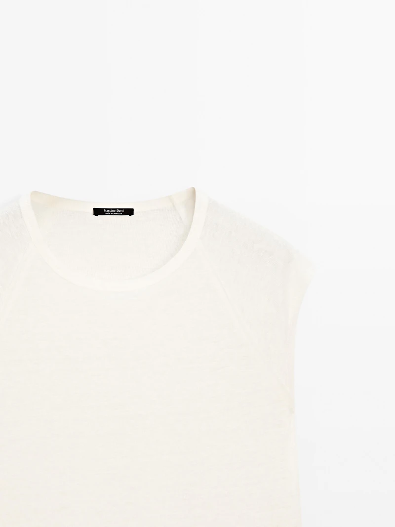 100% linen lightweight ribbed T-shirt