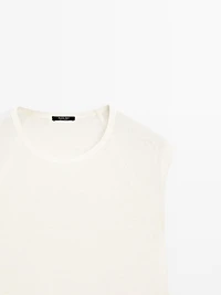 100% linen lightweight ribbed T-shirt