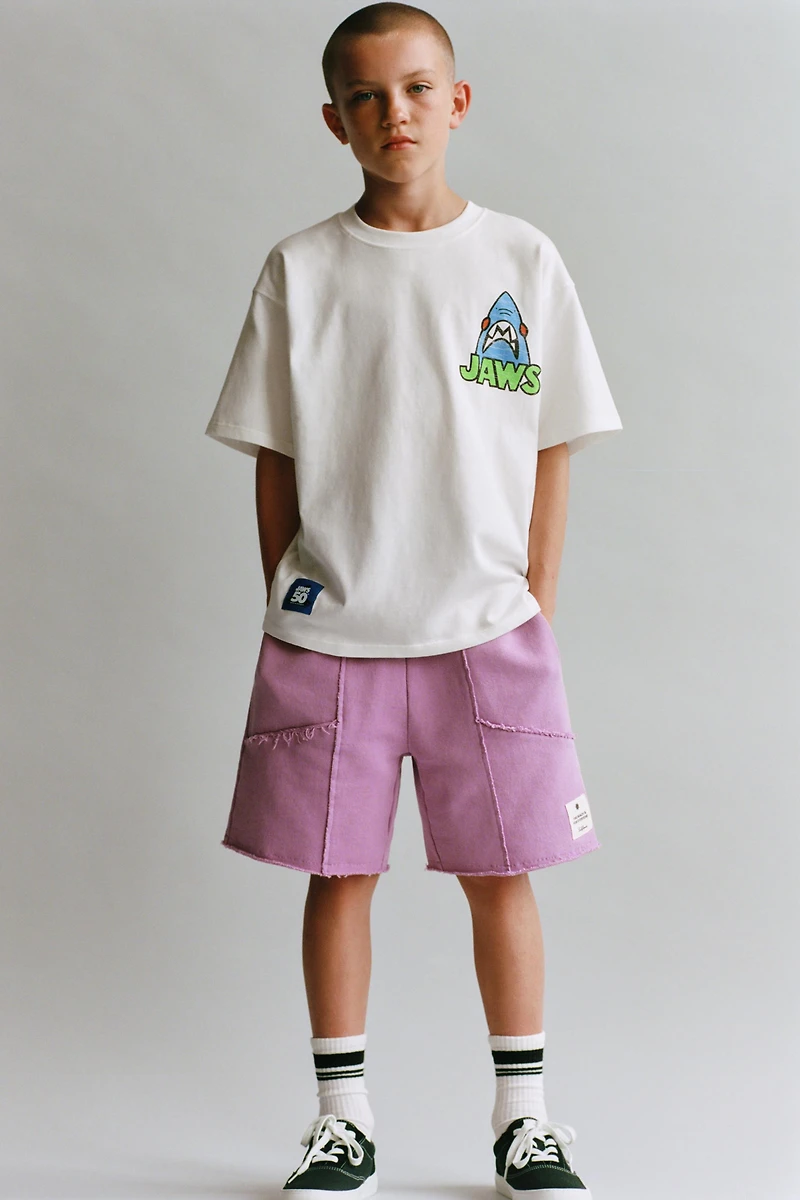 SURF WASH EFFECT STRAIGHT BERMUDA SHORTS