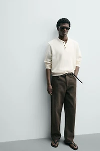 TEXTURED HENLEY SHIRT