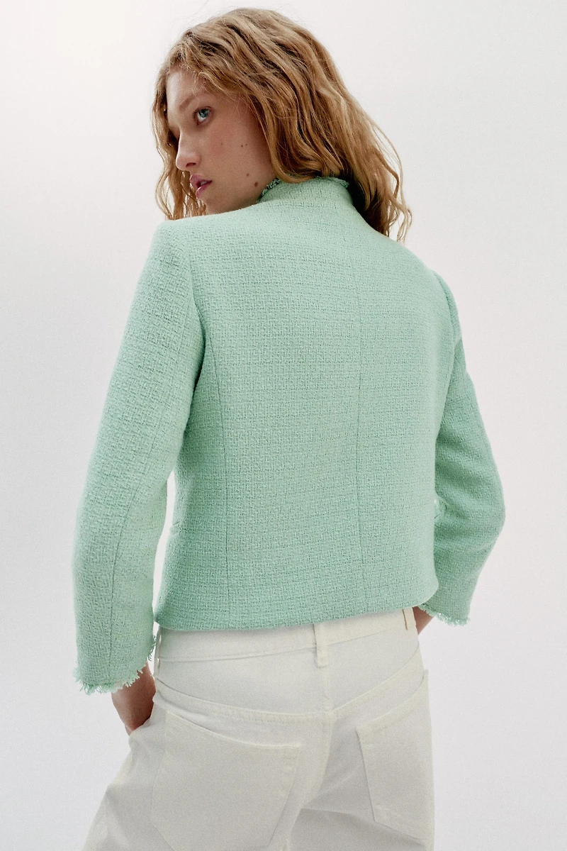 STRUCTURED FRAYED BLAZER