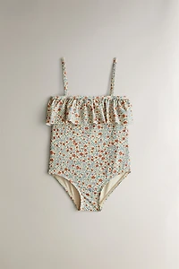 KIDS’ FLORAL RUFFLE BEACH SWIMSUIT