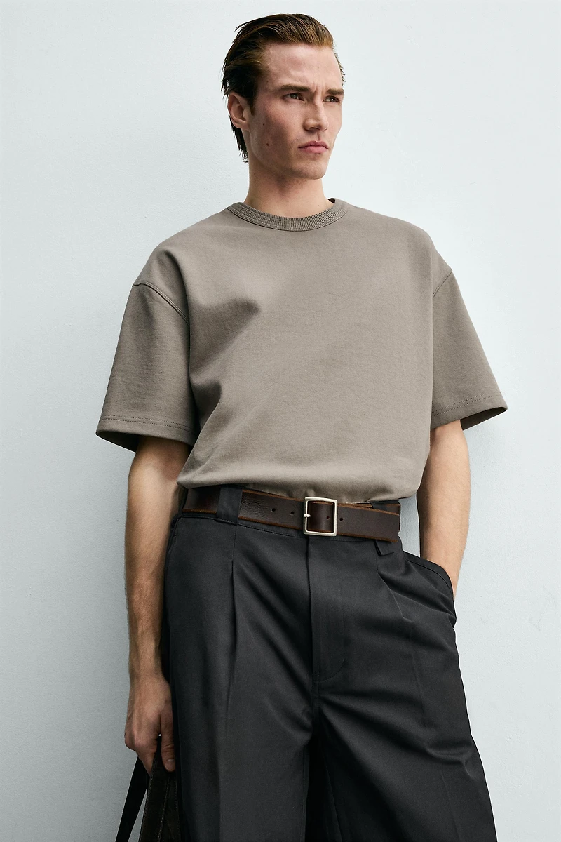 RELAXED FIT SHORT SLEEVE SWEATSHIRT