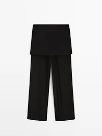 Flowing contrast silk pants