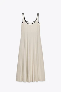 CONTRAST TRIM MIDI DRESS
