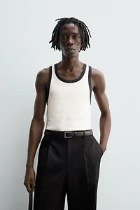 CONTRAST RIB TANK TOP
