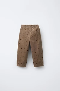 LINED FINE WALED CORDUROY BAGGY PANTS